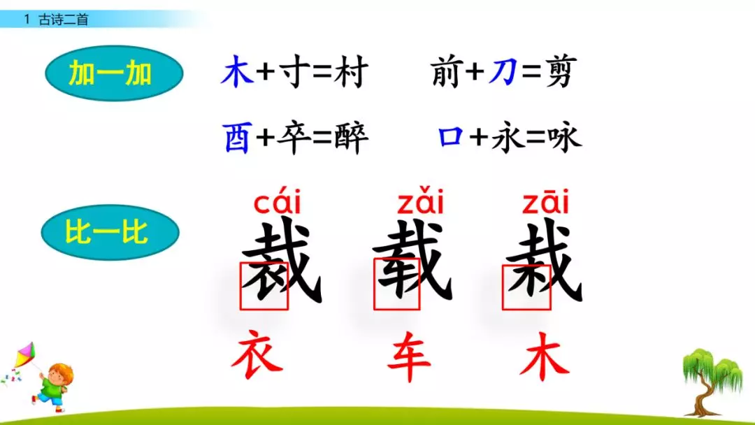 部编版二年级下册语文识字1《古诗二首》知识点+图文讲解