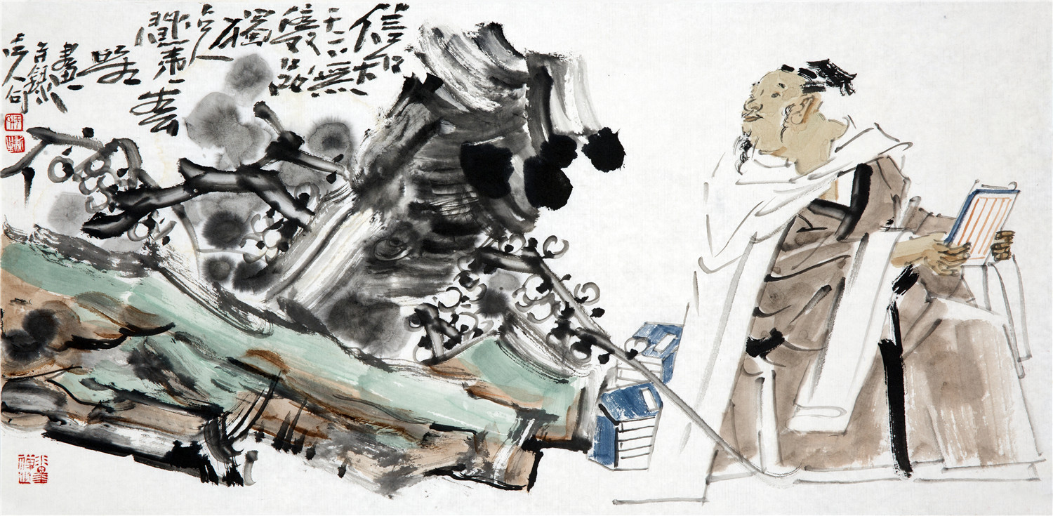 由线启象 由象悟意 由意观美——著名画家于新生水墨人物小品欣赏