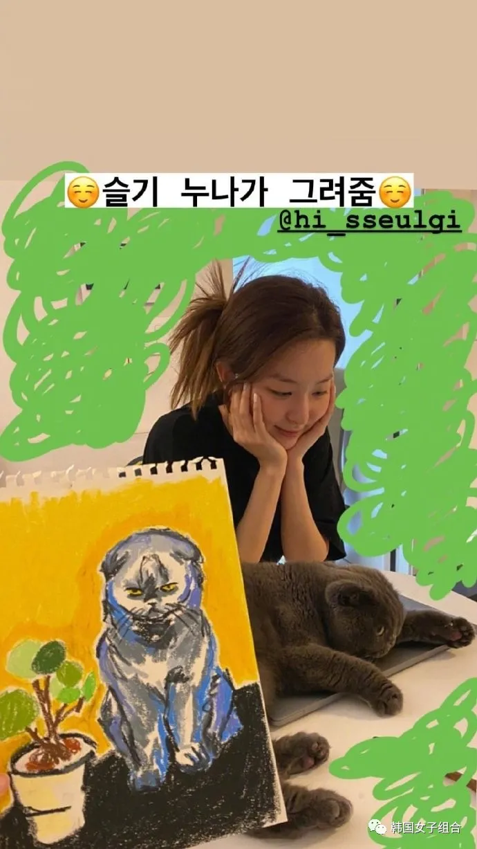 这位女团爱豆画的猫,集所有才华于一身