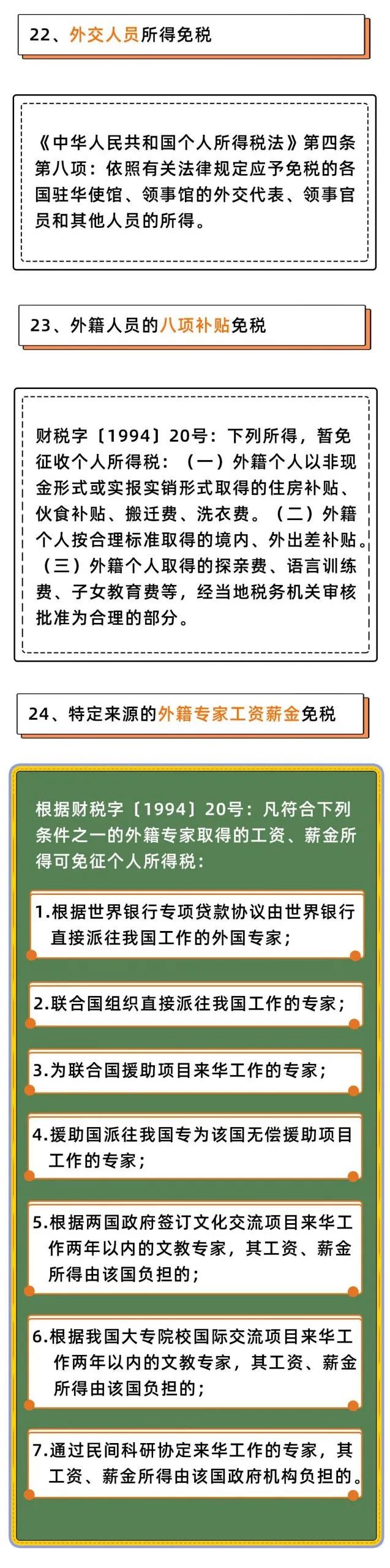 个人所得税，免征！这33种情况通通不用再交个人所得税了