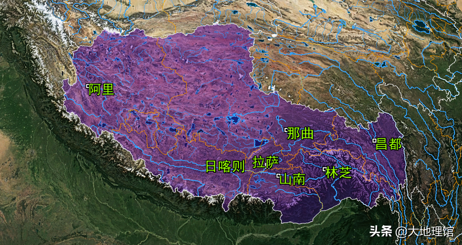 地圖看西藏七城:拉薩日喀則山南林芝昌都那曲阿里