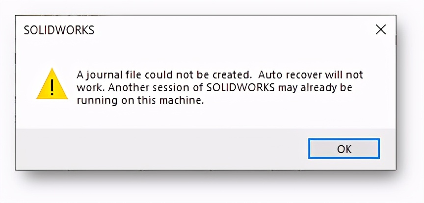 SOLIDWORKS警告提示无法创建日志文件怎么办？