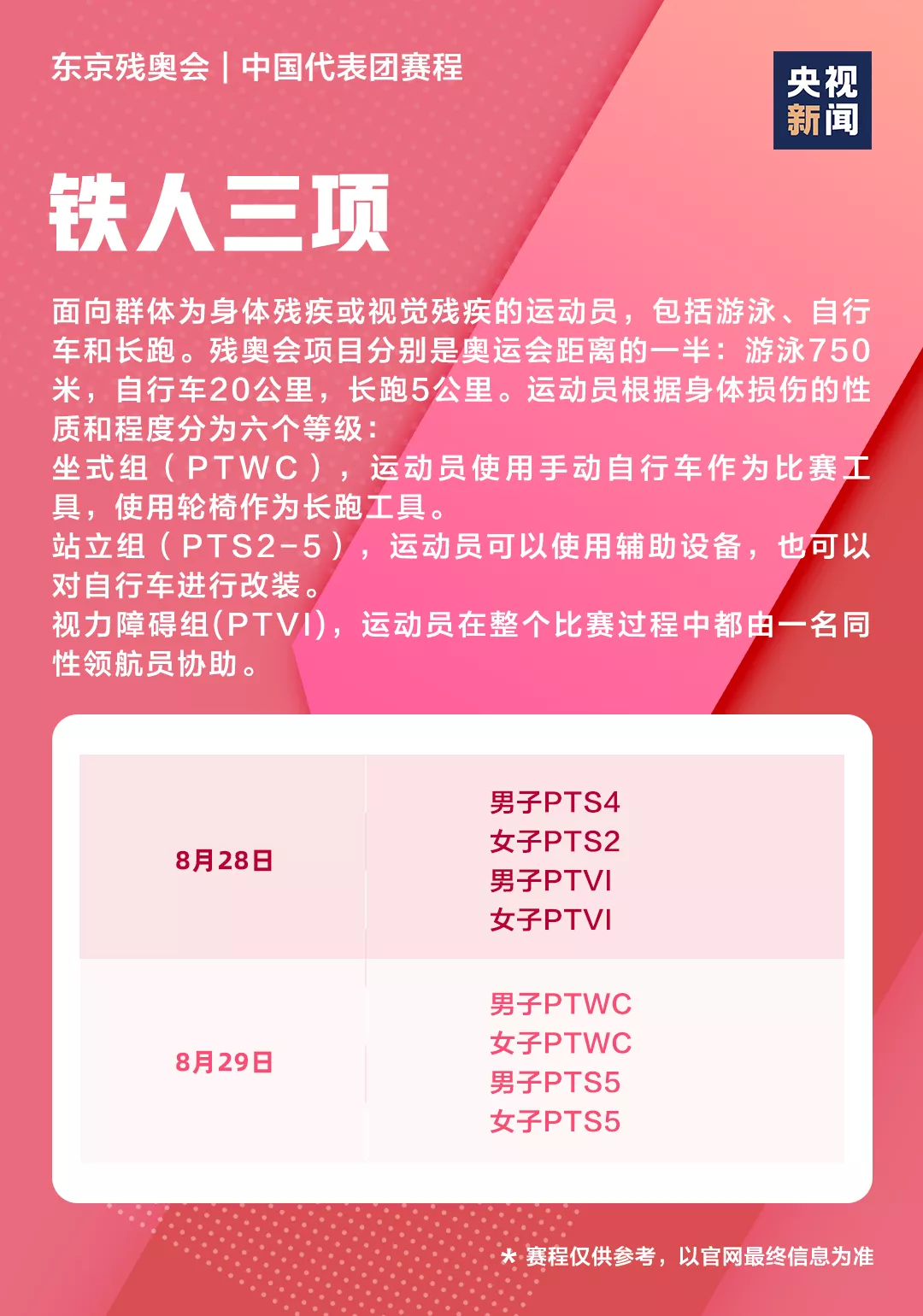 中国队，飒！东京残奥会开幕！超全观赛日历速收藏