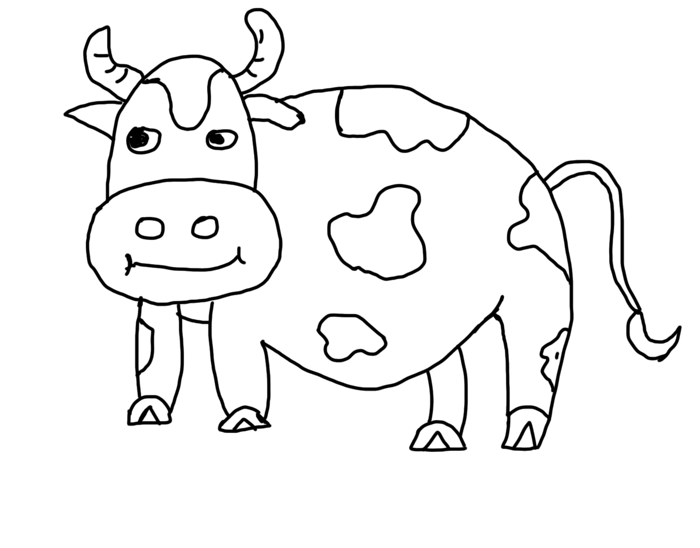 8一12岁画画 实用简笔画奶牛怎么画图解教程💛巧艺网