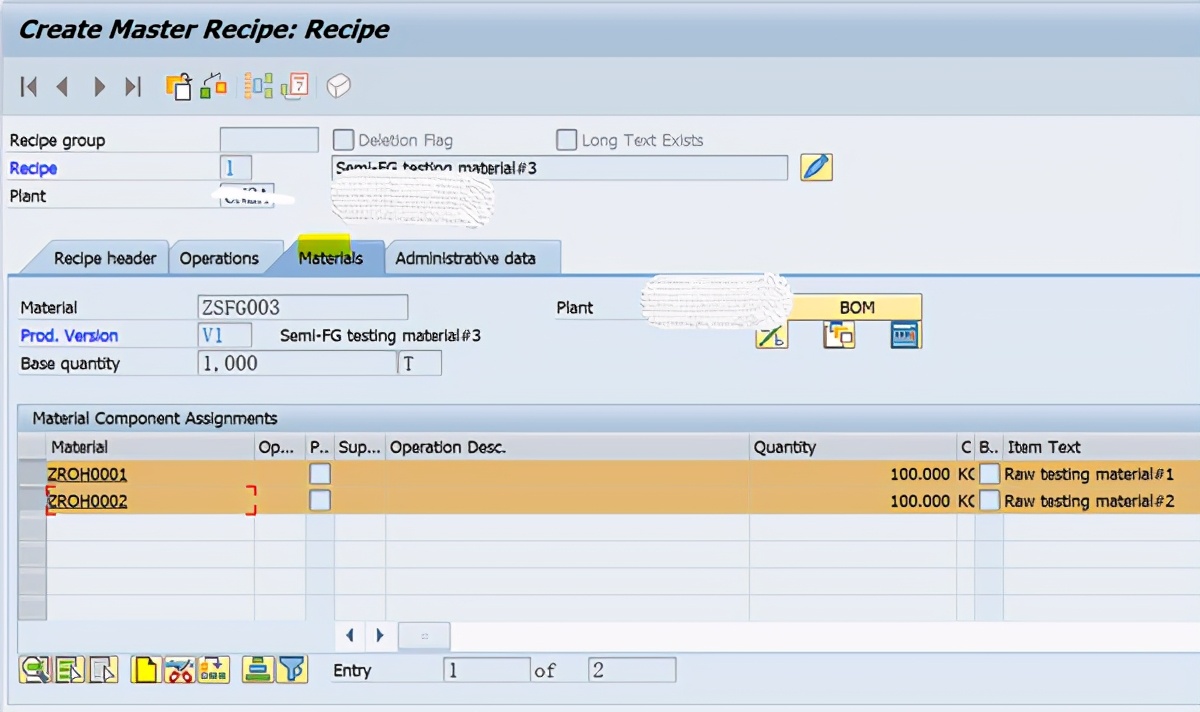 SAP PP C201使用ECR建立Recipe主資料