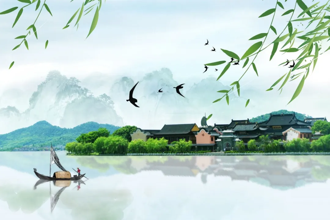 唯美的春天诗句 春庭晓景别，清露花逦迤图片