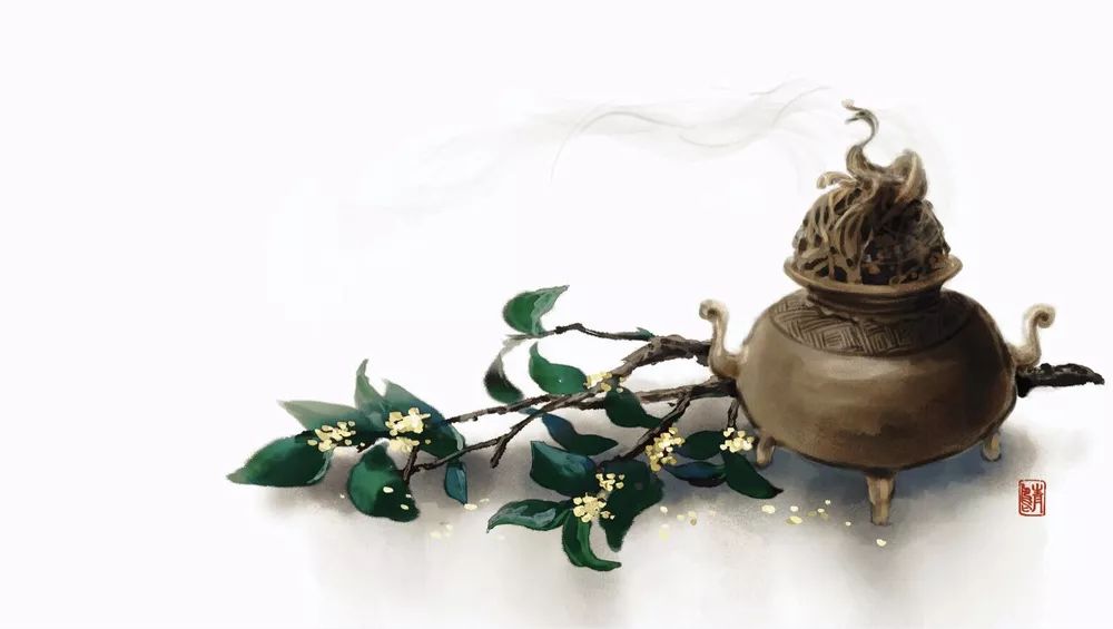 古风美物插画 | 裁为合欢扇，团团似明月