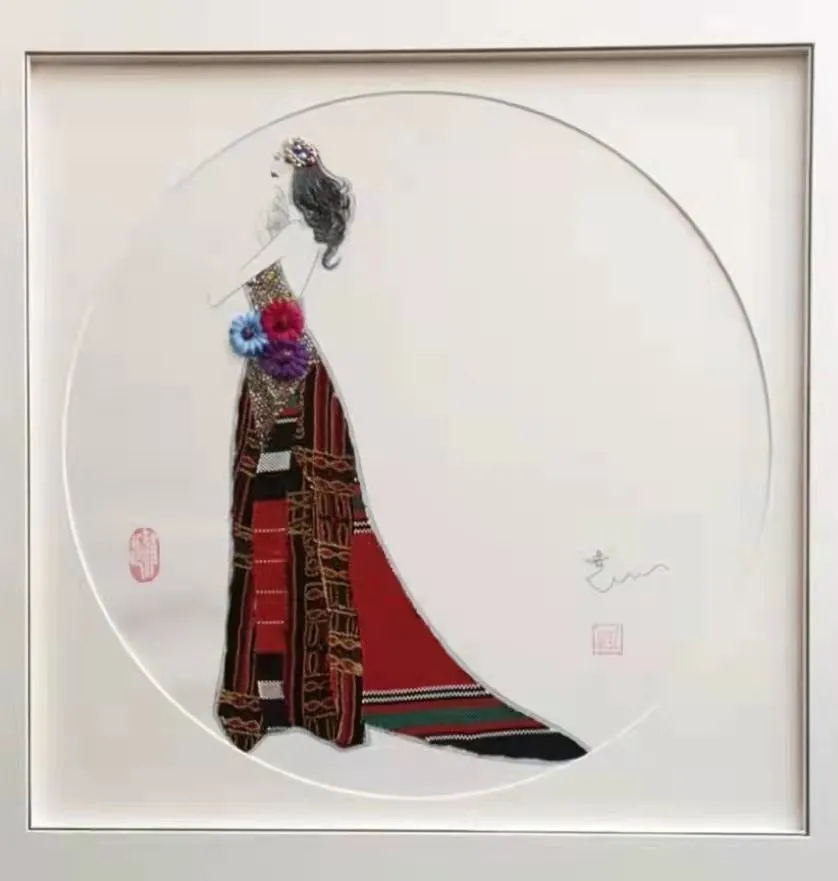 服装设计师袁红首创《水墨时尚装饰画》受到画界的赞议获国家版权