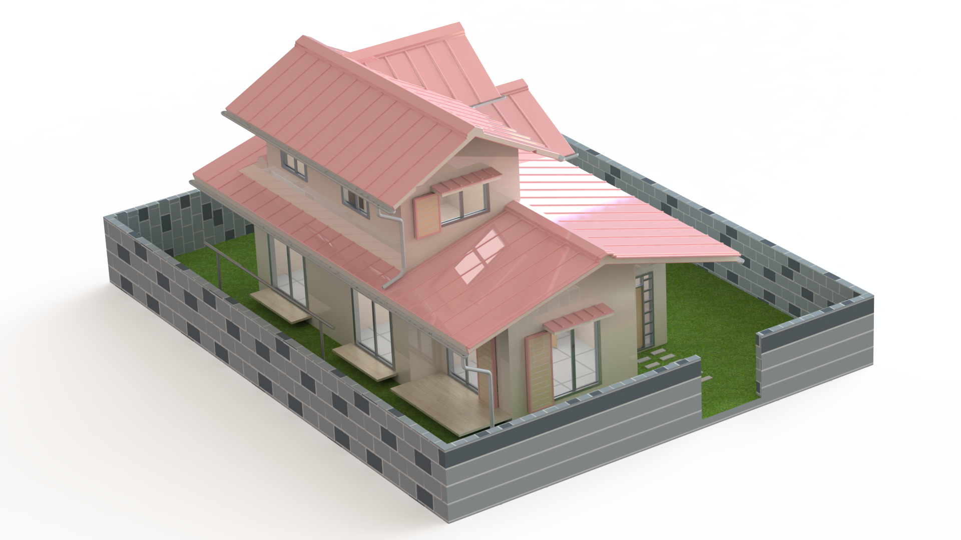 nobita双层别墅模型3D图纸 Solidworks设计