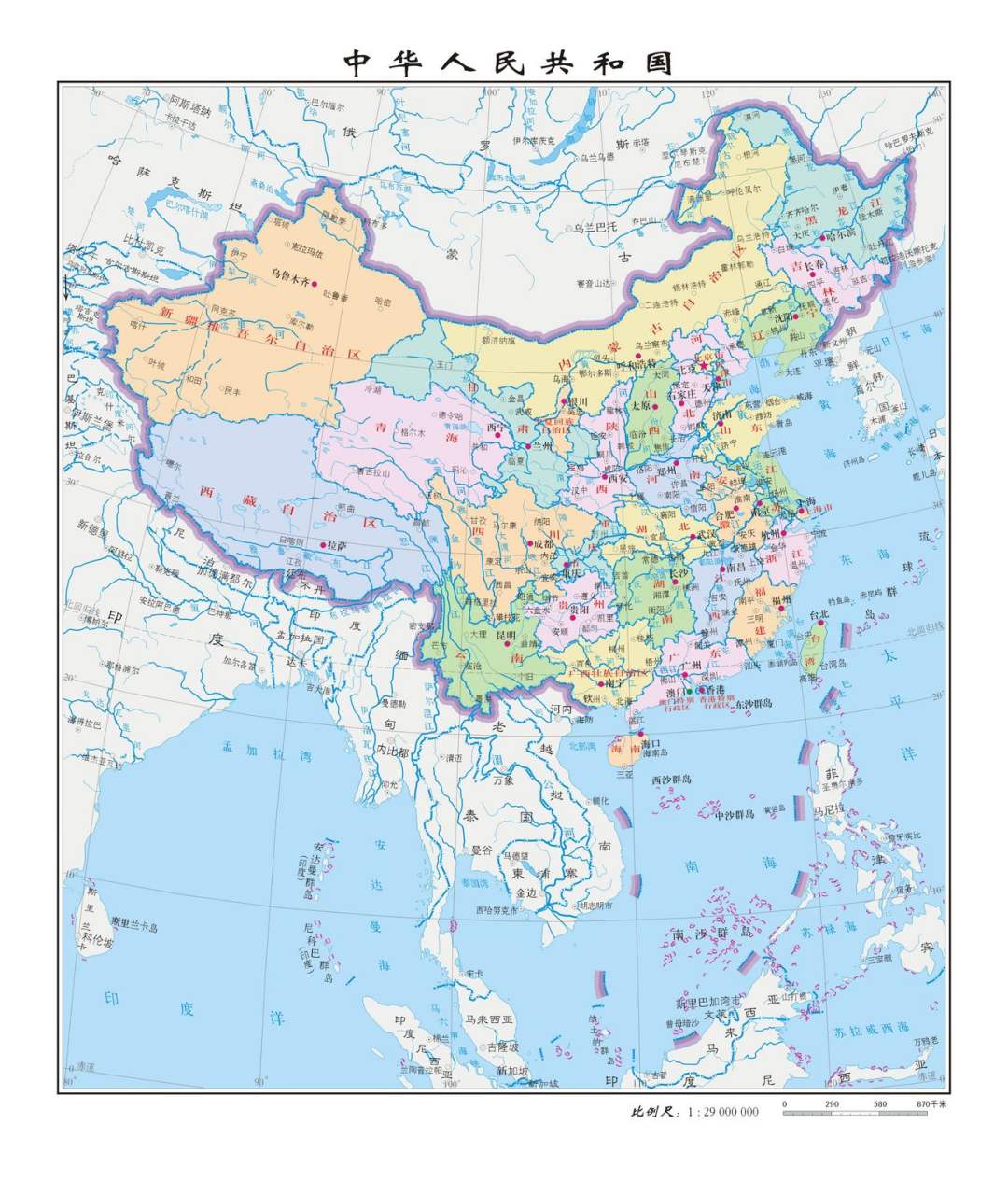 中国行政区划图 中华人民共和国行政区划