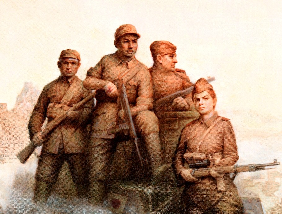 大师于广胜抗战主题油画作品二战收官之战决胜山海关面世