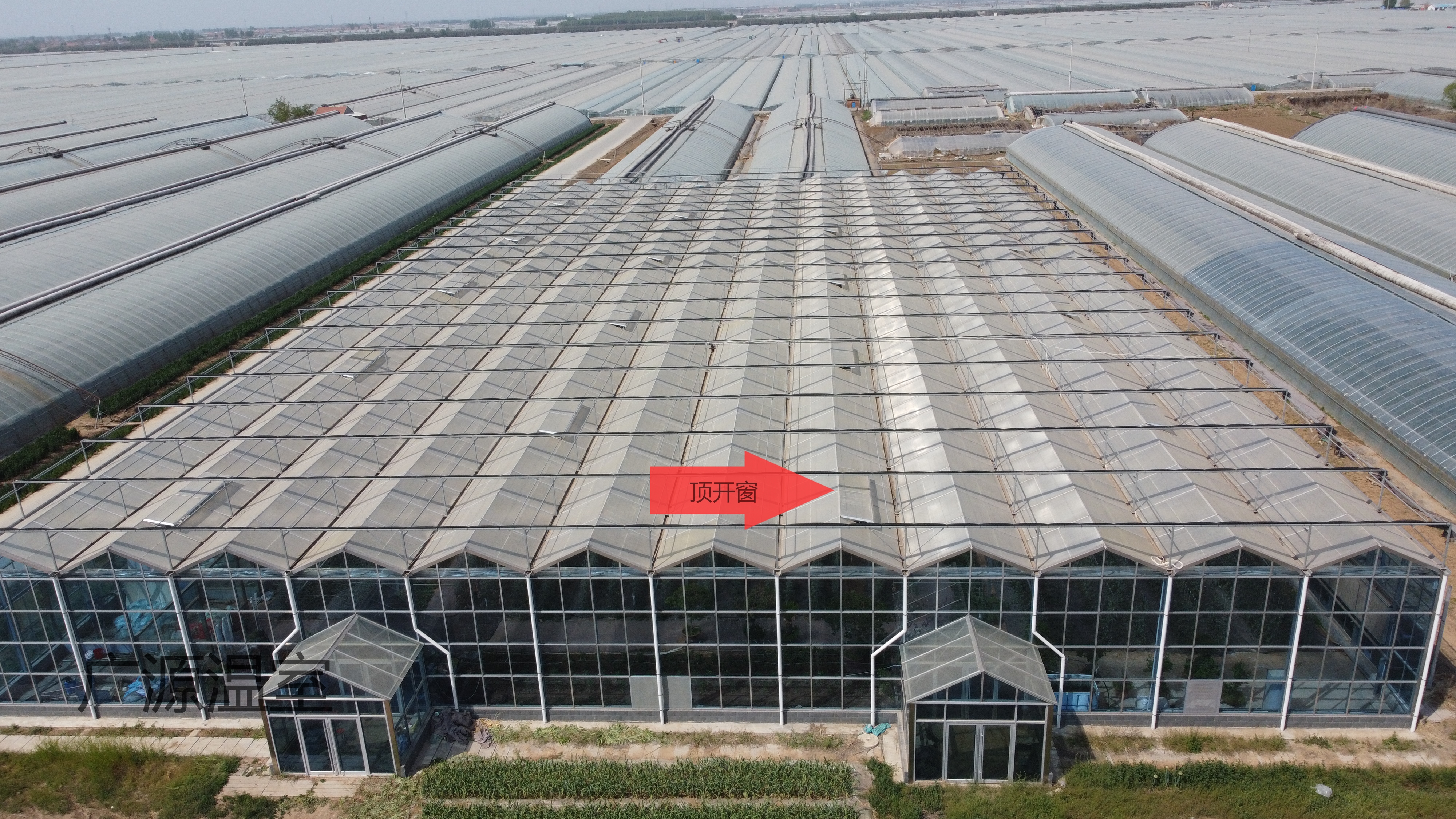 玻璃温室大棚顶部通风窗之交错开窗介绍