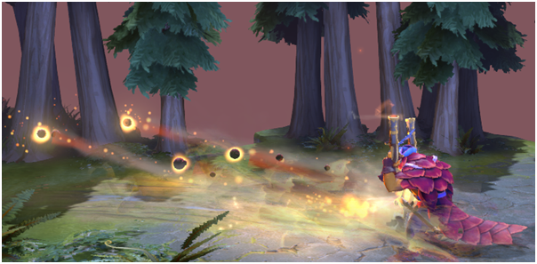 DOTA2穿搭推荐——石鳞剑士蓝颜面具+复仇之铳
