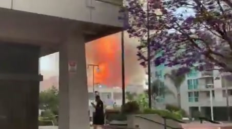 快讯! 美国洛杉矶市中心突发爆炸, 多处建筑物起