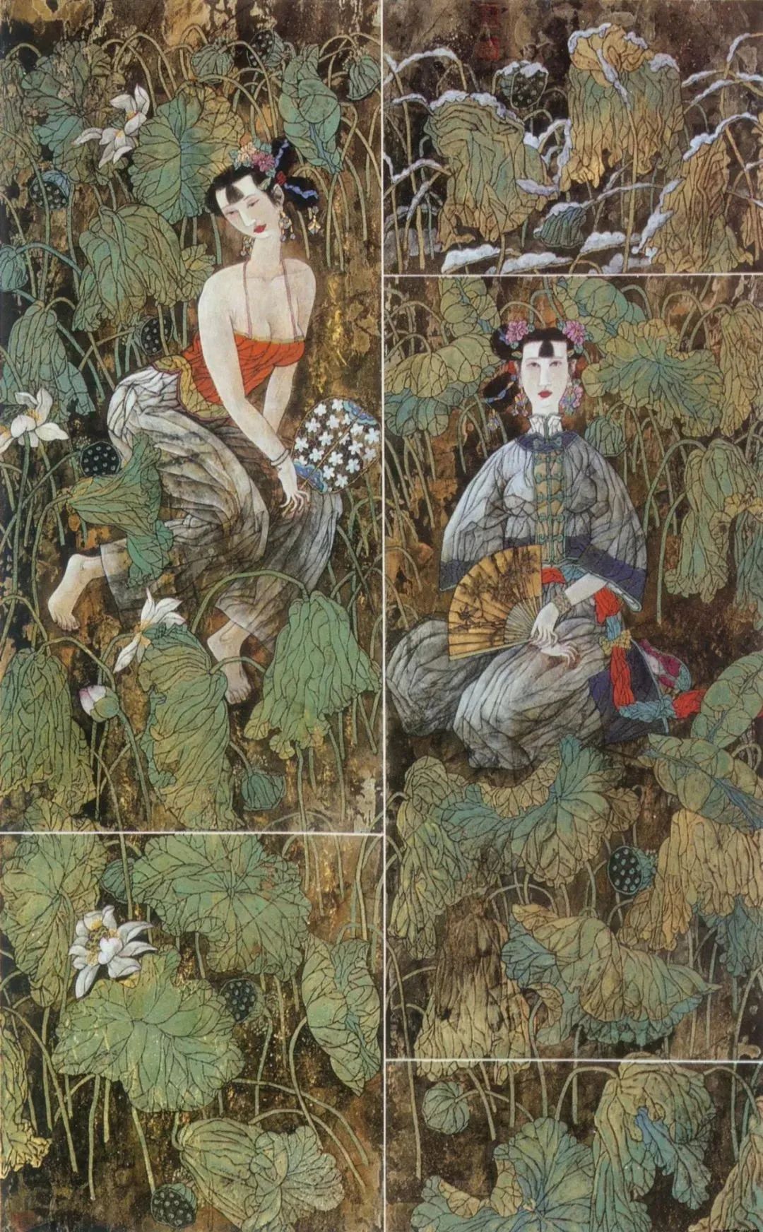 柔美多姿，仪态万方——著名画家徐惠泉以工笔重彩将东方女性的美跃然纸上