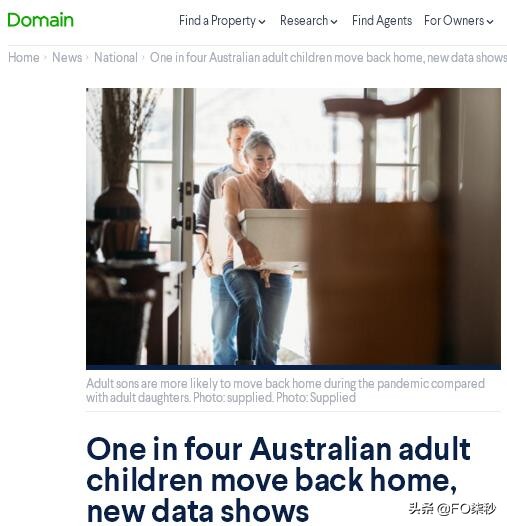 疫情影响生活安排 1/4澳洲成年子女搬回父母家中居住