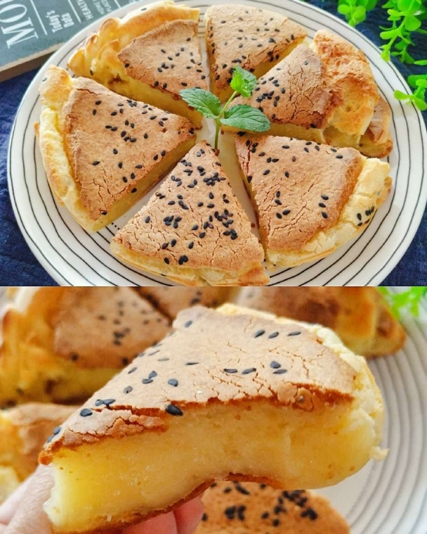 外酥裡糯！ 奶香烤糯米糕，是必不可少的一道甜點