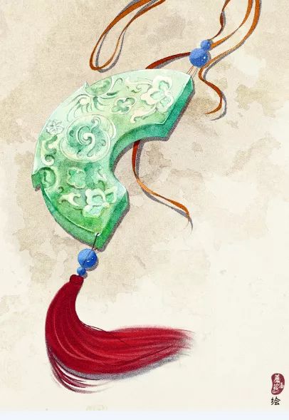 古风美物插画 | 裁为合欢扇，团团似明月