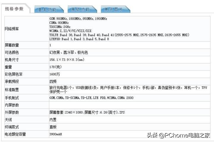 后置摄像头四摄3900大充电电池 华为公司神密新手机入网许可证