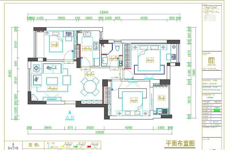 杭州90平方小三室装修效果图