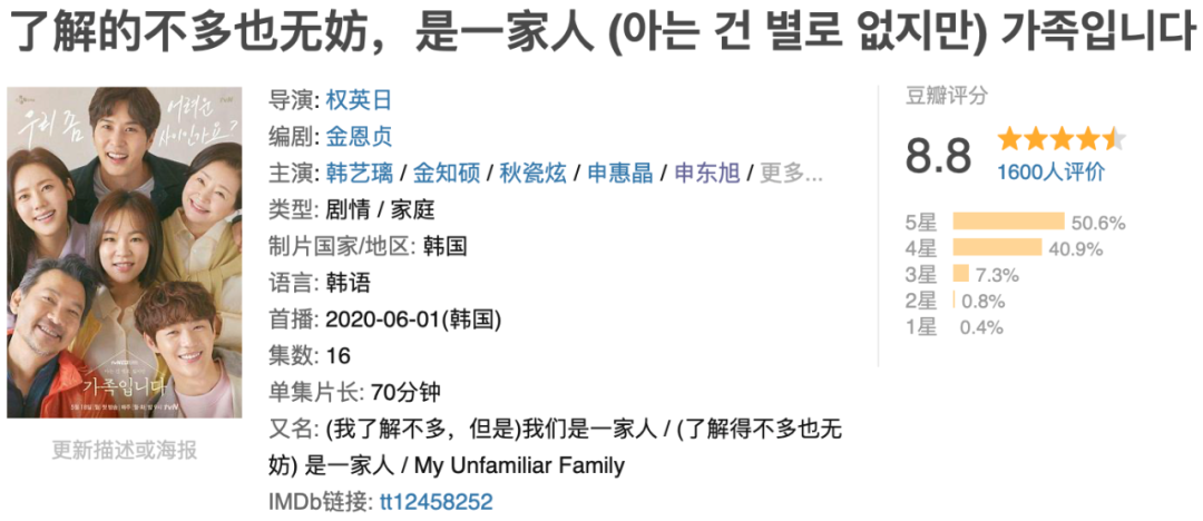 每集一“狗血”的家庭剧为何能获得8.8的豆瓣评