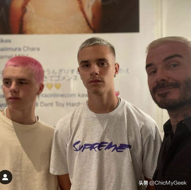 贝克汉姆与两儿子同款发型比帅，老贝还是永远的神