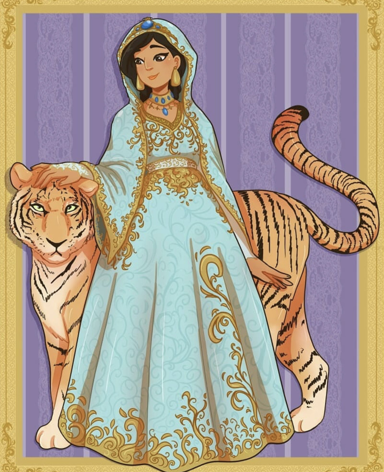 迪士尼公主的国籍不同，传统服装也不同，艾莎的礼服堪称全场最佳