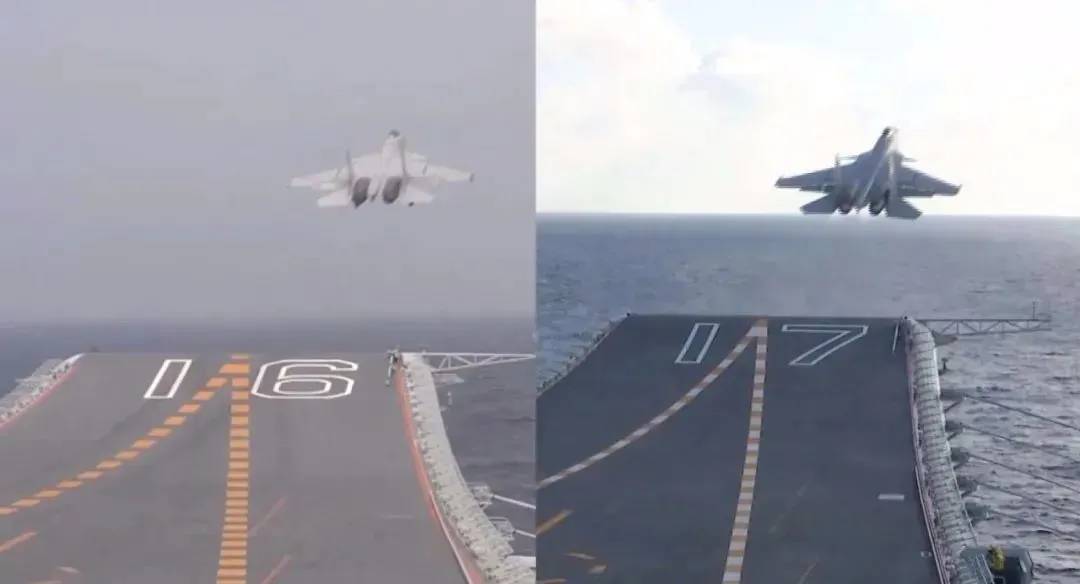 歼-15高频起降山东舰画面公开，入列一年双航母