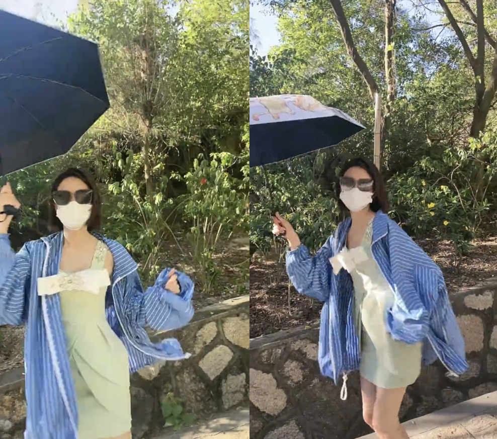 唐艺昕的小肚子真挺，这么宽松的外套，感觉张