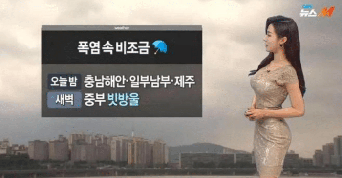 “韩国朝鲜”天气预报女主持人的对比，为了收视率真是不择手段