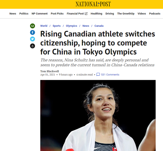 As expected, canadian media begins bespatter the girl of this naturalization China