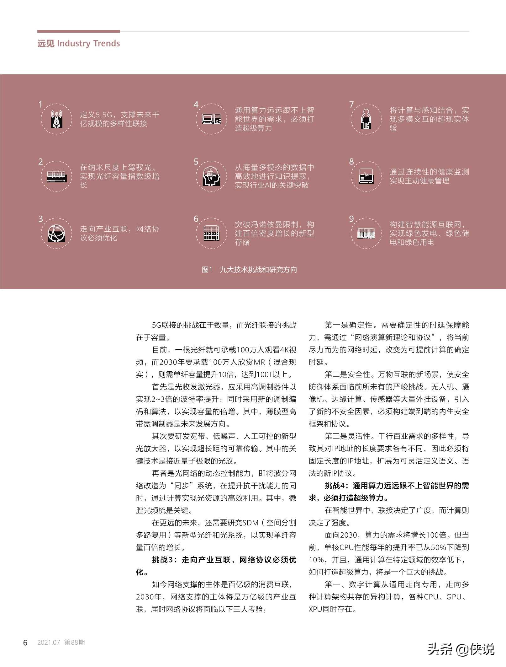 华为技术：迈向智能世界2030的九大技术挑战与研究方向