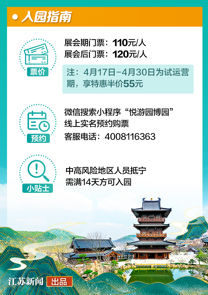 4月游江苏园博园门票半价！贴心游园指南请收好