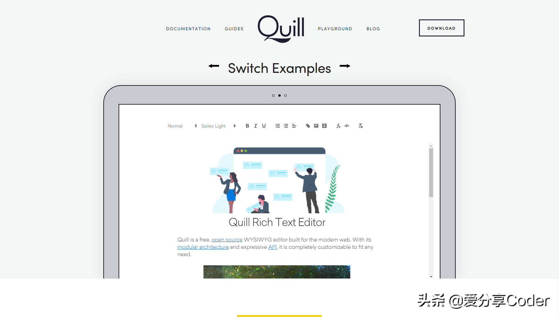 这一款开源免费的富文本编辑器，是值得推荐的——Quill