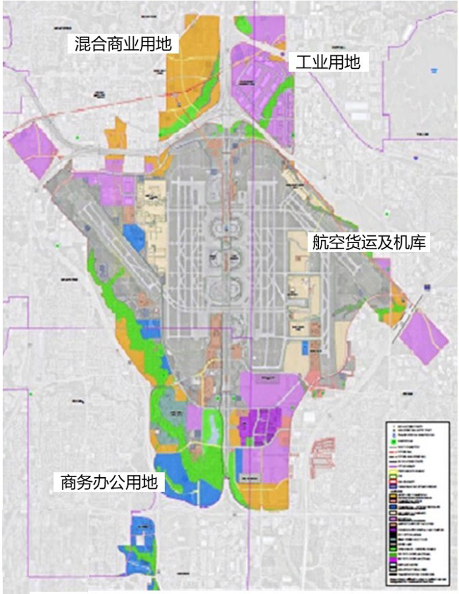 图:达拉斯-沃斯堡机场商业开发用地规划(2012版)四,临空经济区的东滩