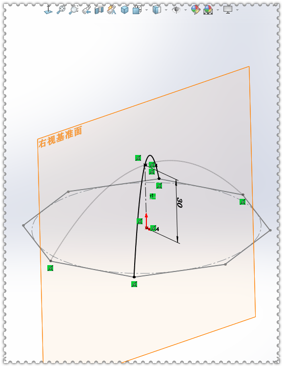 用SolidWorks绘制一把雨伞，用的都是些最基础的工具