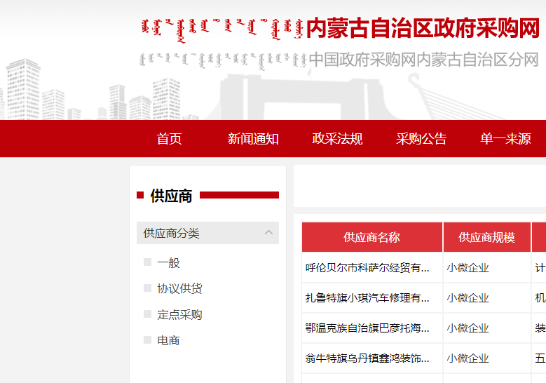 内蒙古政采网入驻有什么角色