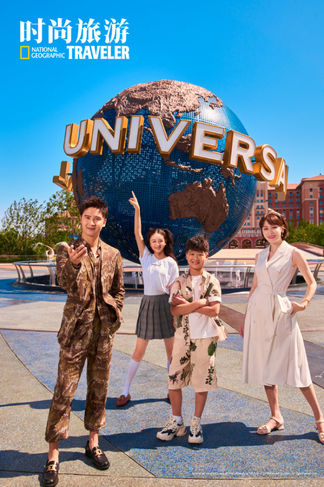 田亮一家环球影城拍大片，13岁森碟个头直追妈妈，颜值气质双绝