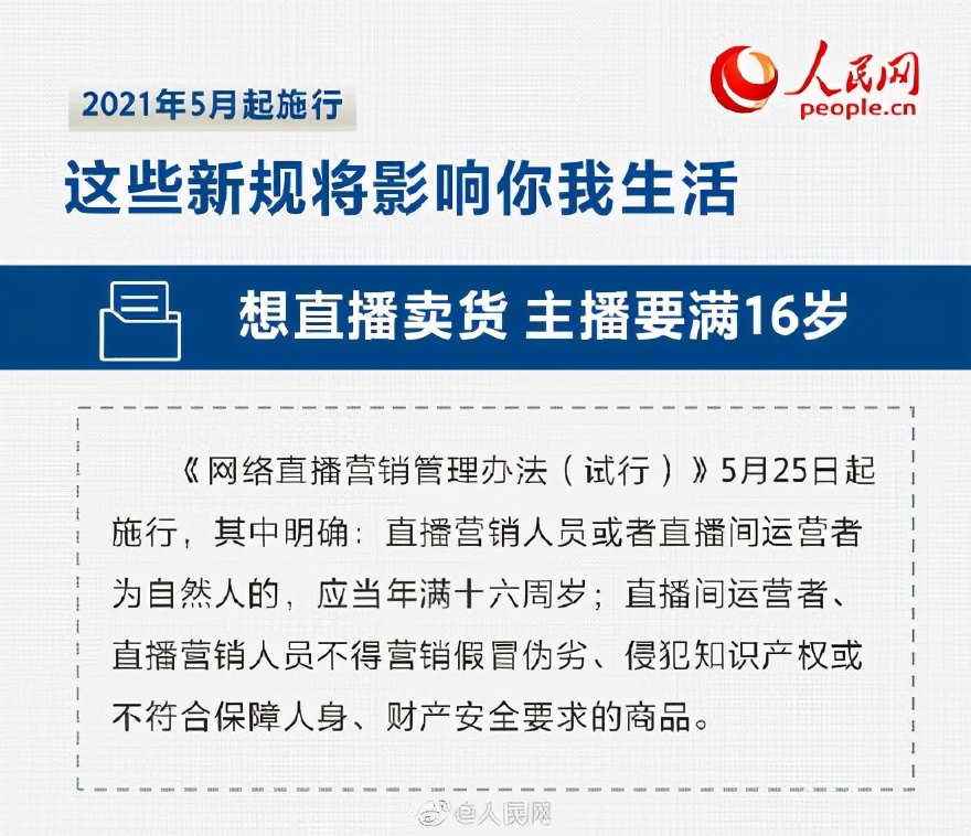 周知！5月起将实施的新规