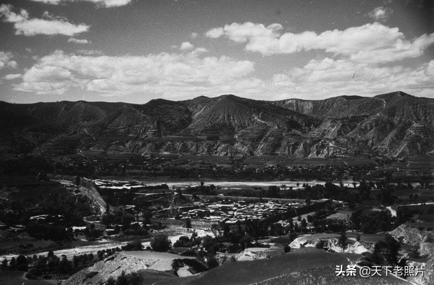 1930年代甘肃临洮老照片 90年前永宁浮桥及乡野风光风貌