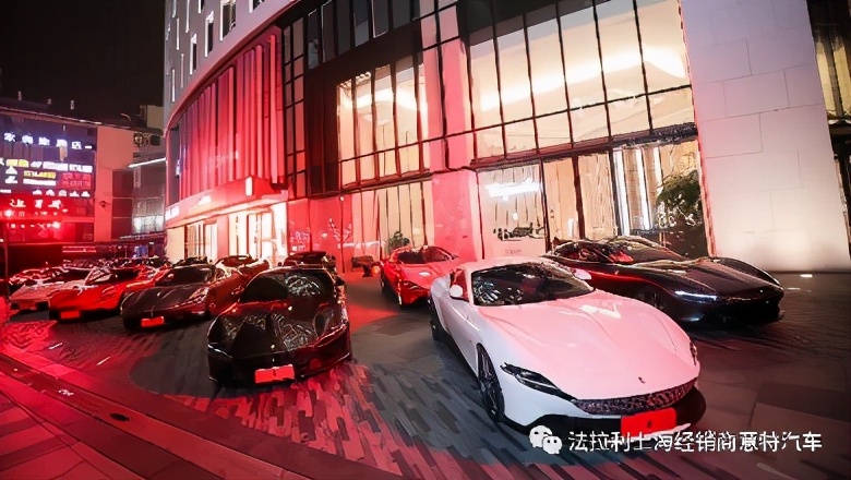 法拉利上海意特罗马之夜,席卷魔都夜空的红色风景线_太平洋号