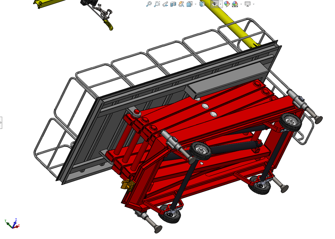 移动剪式钻井平台车3D数模图纸 Solidworks设计