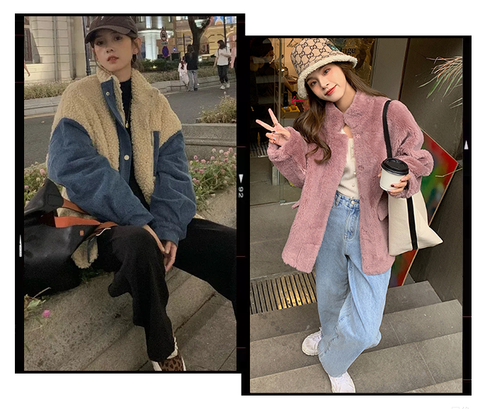 羊羔毛+鲨鱼裤，时髦感炸裂啊