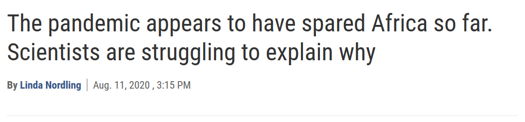 Science报道：非洲似乎经受住了新冠大流行的冲击，why？