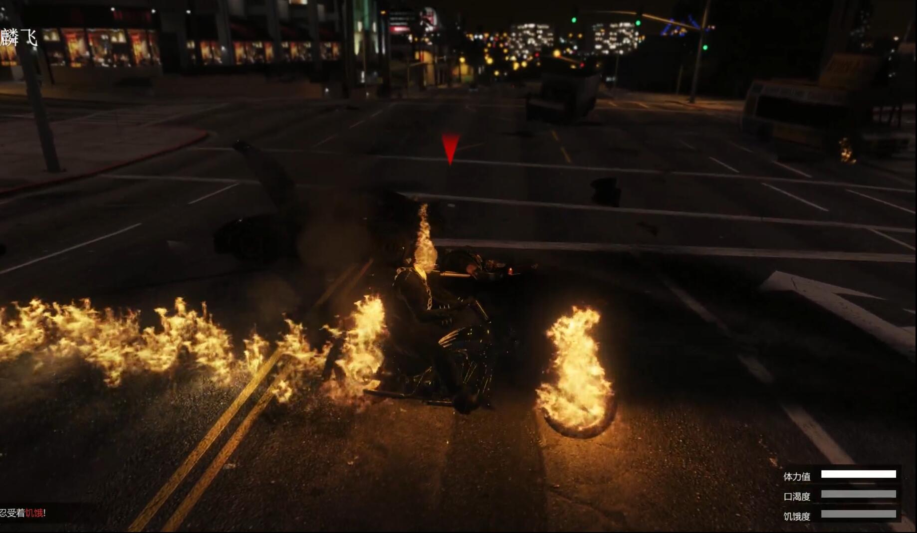 《GTA5》游戏里以恶灵骑士辅助mod实现各种带火焰的效果