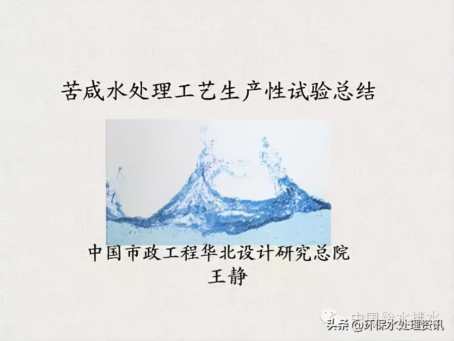 苦咸水處理工藝生產(chǎn)性試驗(yàn)總結(jié)