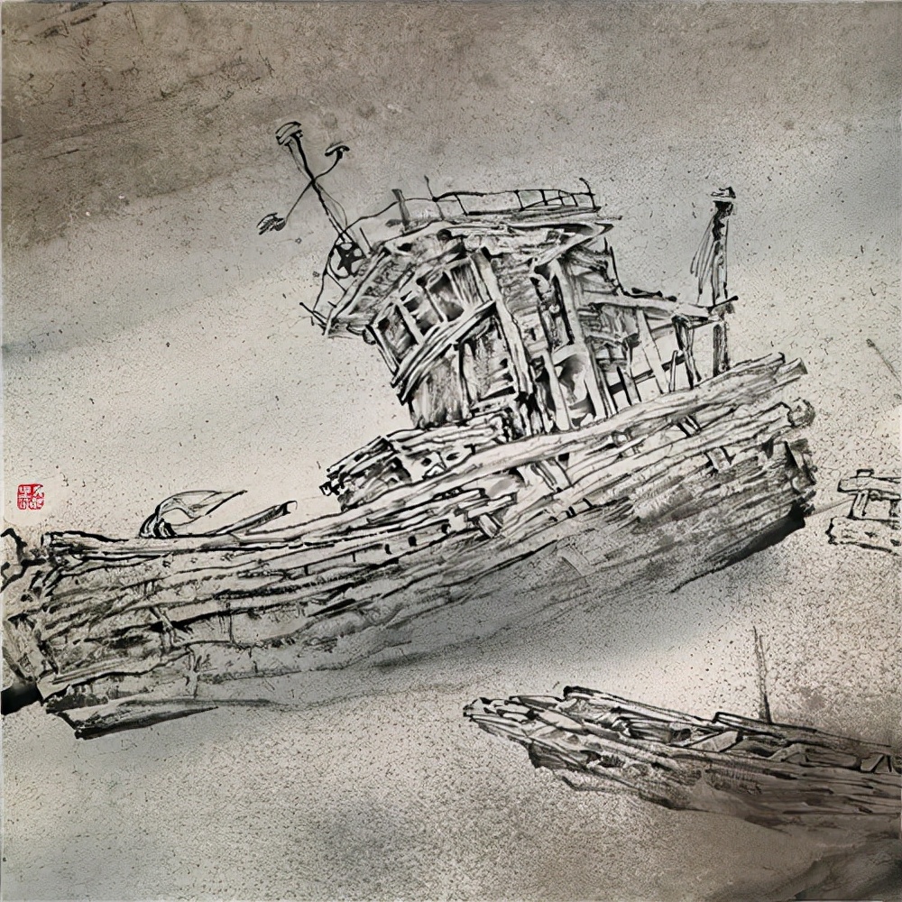 海涛明月古船情著名画家周祖光古船写生记略