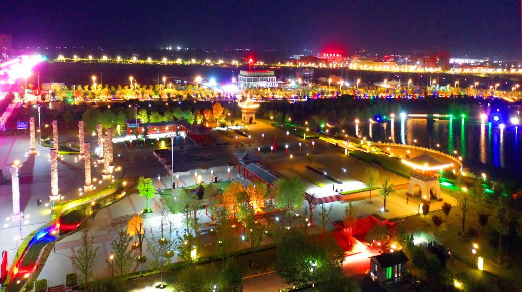 夜晚的合陽九龍公園你見過嗎