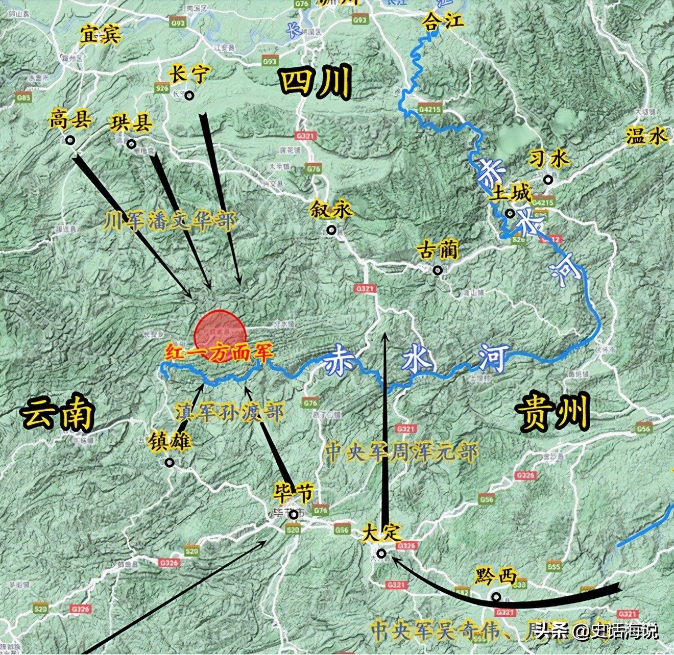 地图解析长征：四渡赤水有多伟大？令敌人为我而动，我自跳出重围