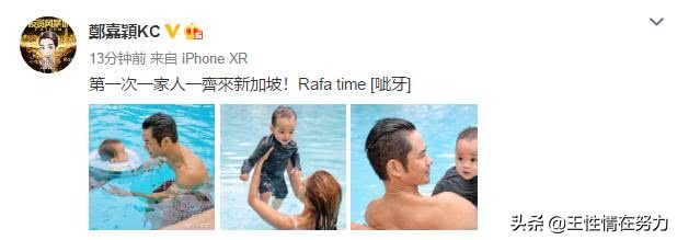 郑嘉颖陈凯琳官宣怀二胎，一家三口520合照太甜蜜，大儿子可爱